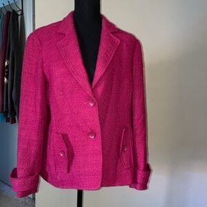 Pretty in pink Louben wool weave jacket size 12